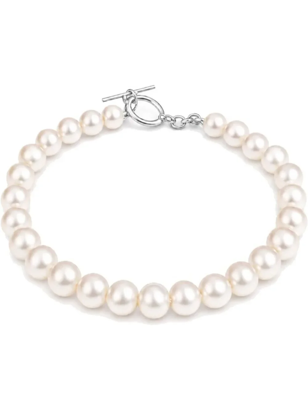 Freshwater Cultured White Pearl Bracelet in Sterling Silver for Women - Elegant